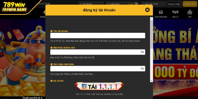 Hướng dẫn đăng ký làm hội viên 789WIN chính thức