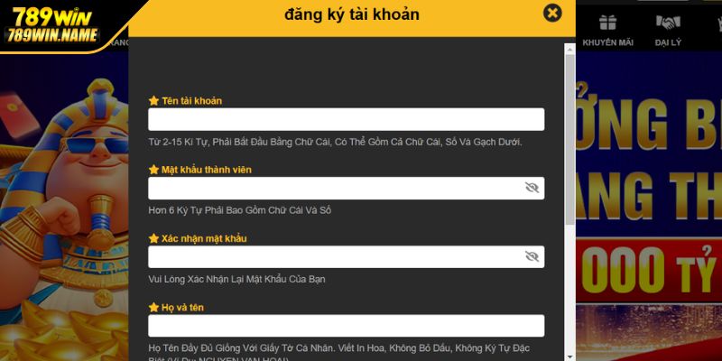 Điều kiện cần thiết khi đăng ký 789WIN